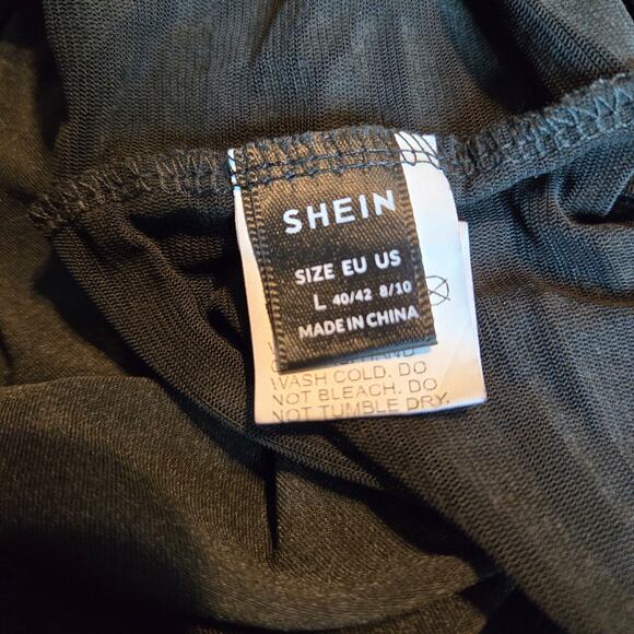 Shein Large Black Lace Women's Dress Long Sleeves Misses Size 10 12 Jeweled - Picture 2 of 5